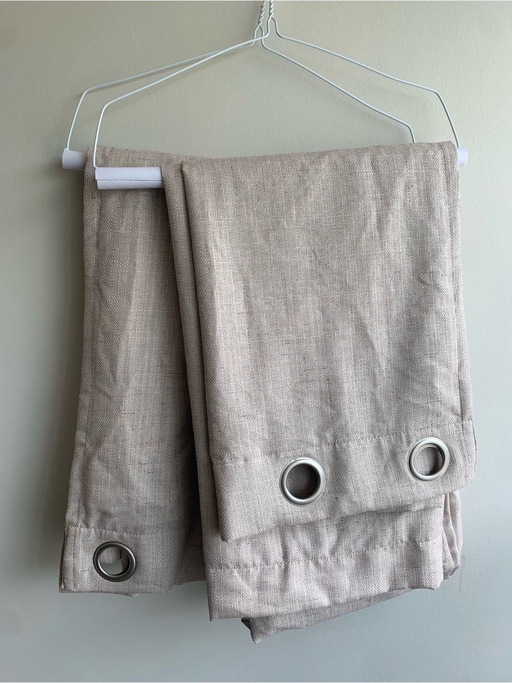 Home | x2 Blackout Curtain Panels, Lined Neutral Linen-Look Grommet Hung